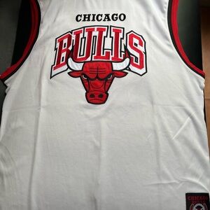 NBA Chicago Bulls White and Red Jersey